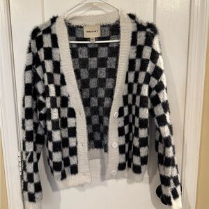 Checkered cardigan